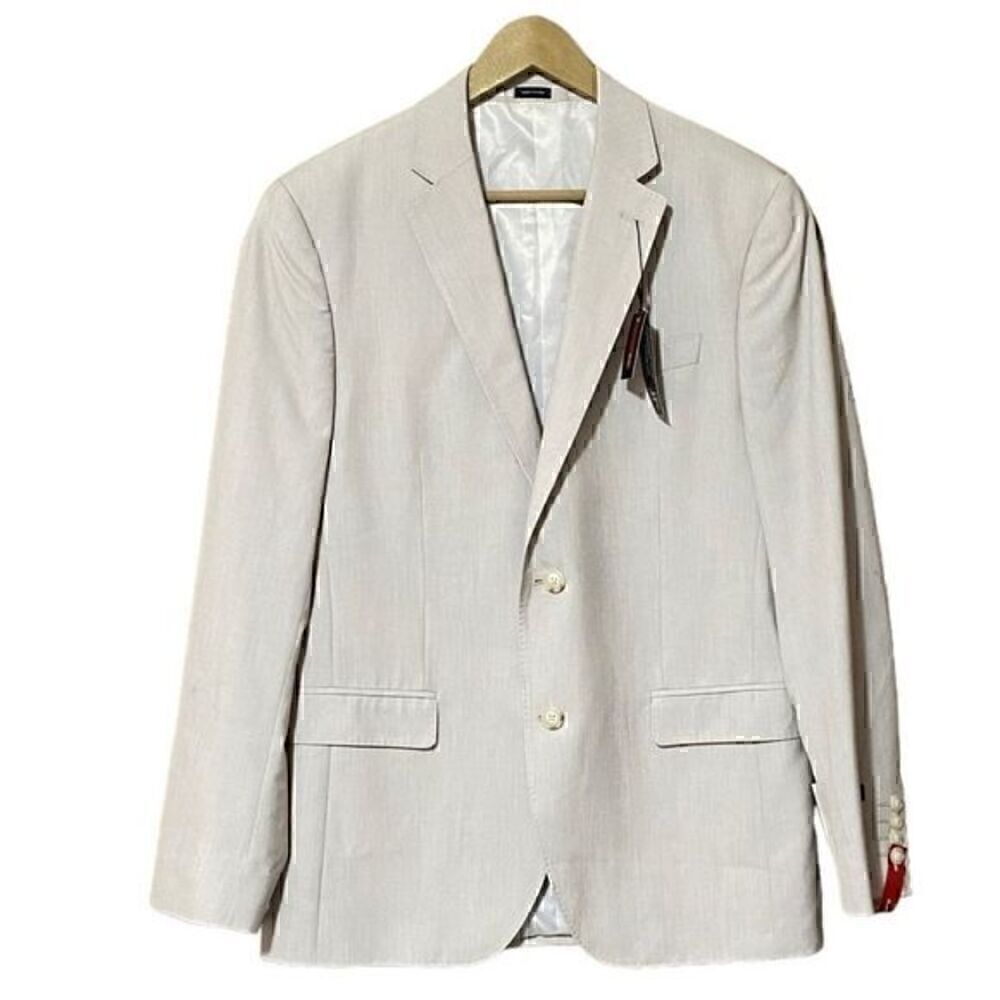 J.Ferrar Suit Jacket Blazer Men's 40R Slim White Gray Businessman Formal NWT​
